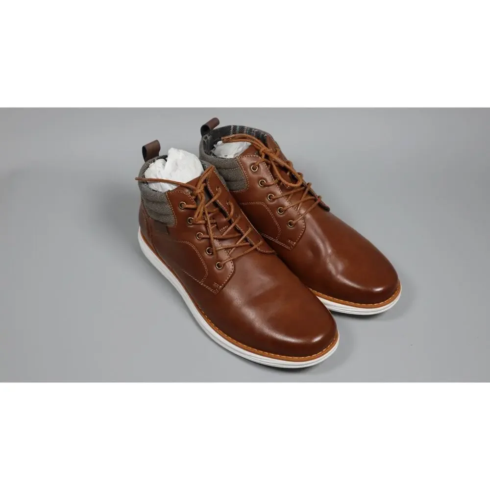 Bruno Marc Men's Mid Top Chukka Sneaker Lace Up Dress Boot Tan Size 12